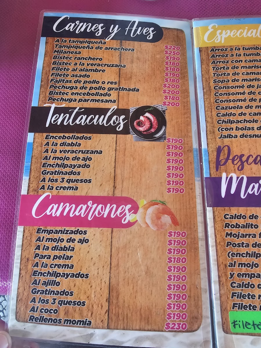 Palapa Familiar Buena Vista 1 y2 Menu - Image 5